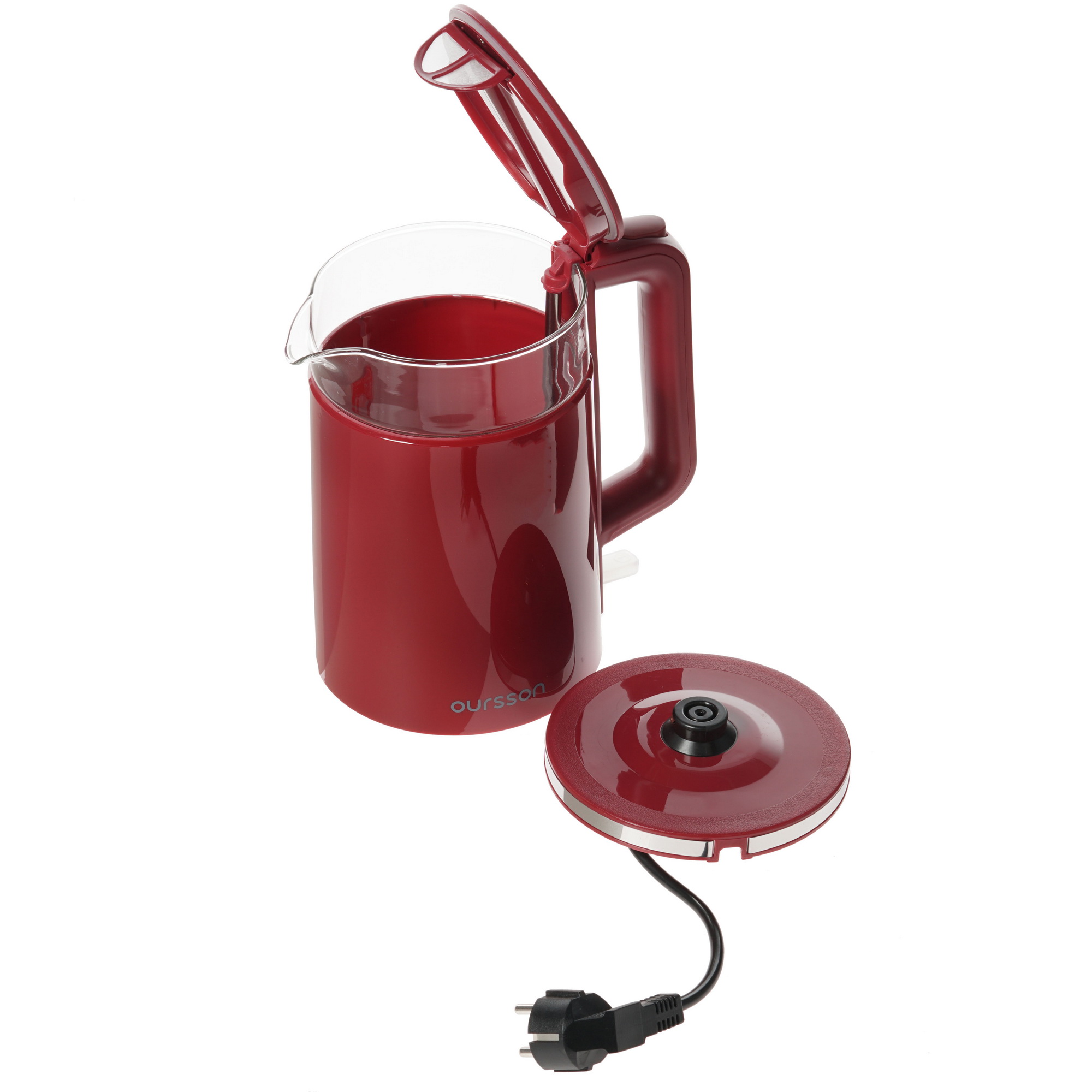 8190033 Электрочайник Oursson EK1732W/DC красный STDN-0047514 - Вид №3