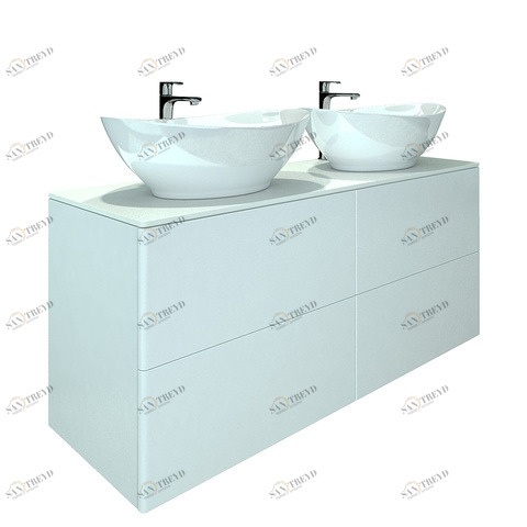 Orange Ot-130TuSTONE+G56 Тумба подвесная Otto c двумя раковиной Гамма 560 Черный sun-id-1517142