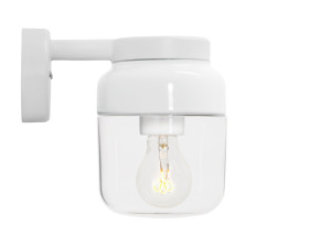 Настенный светильник из прозрачного стекла и фарфора