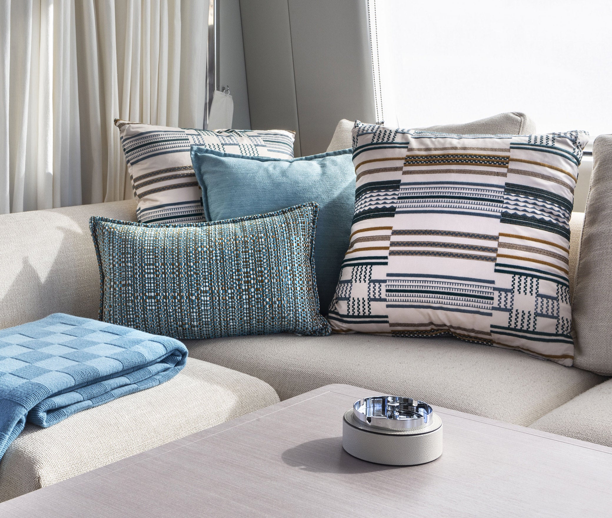 Пепельница Vento - Ø 13XH6 см / зернистая кожа_artic Pinetti 00.1380.029.085 - Вид №4