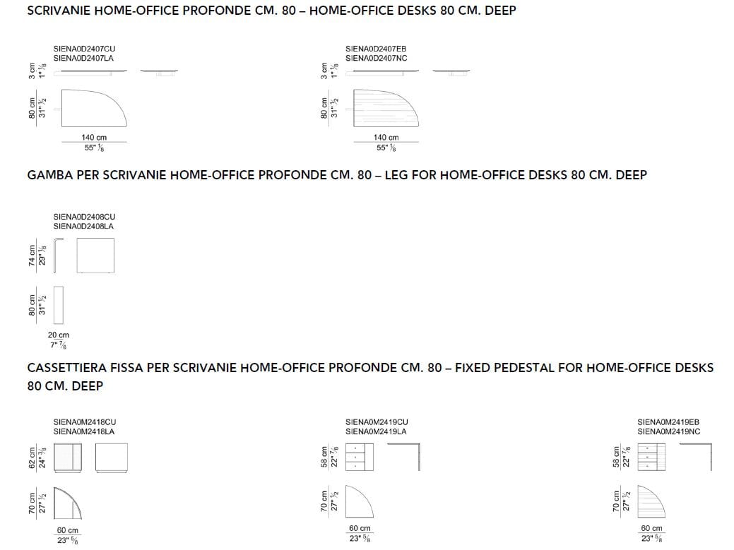 Деревянный угловой стол с ящиками i 4 Mariani Сиена ARCH-00048335 - Вид №11