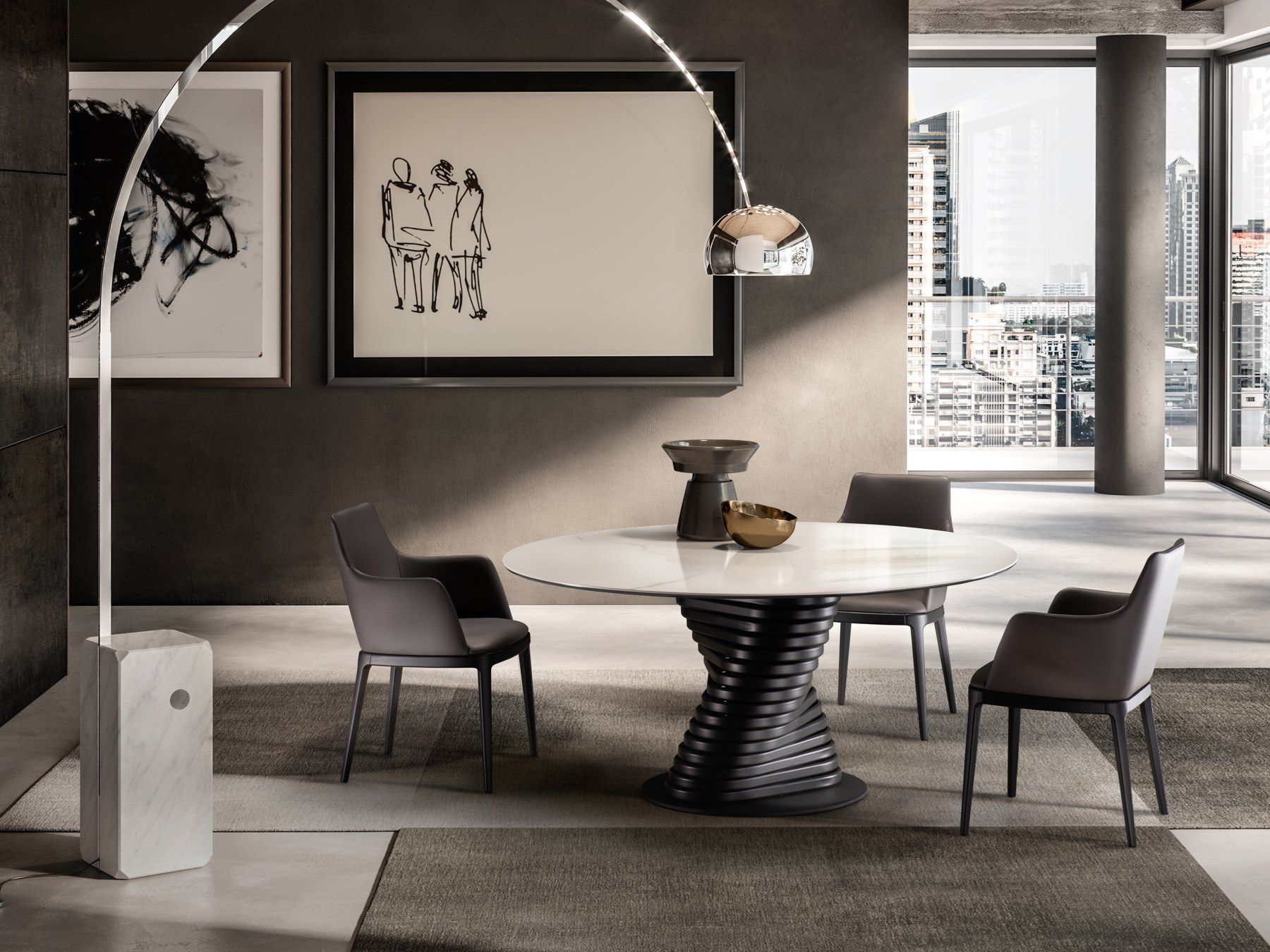 Круглый керамический стол с металлическим основанием EFORMA Rotolo ARCH-00146569 - Вид №1