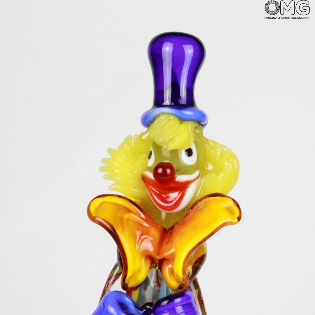 830 ORIGINALMURANOGLASS Статуэтка Клоун играющий в боулинг - муранское стекло OMG 12 см  - Вид №1
