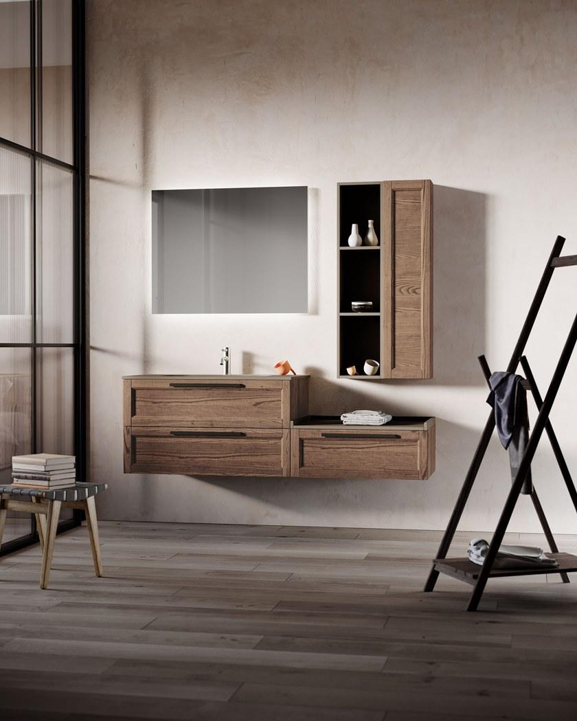 Mobiltesino Настенная тумба под умывальник из ясеня с ящиками Frame sun-id-1354787 - Вид №1