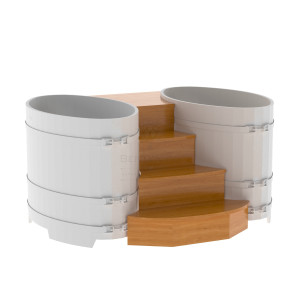 1950 Подиум на 2 купели 0,8х1,42 дуб натуральный Alyarus