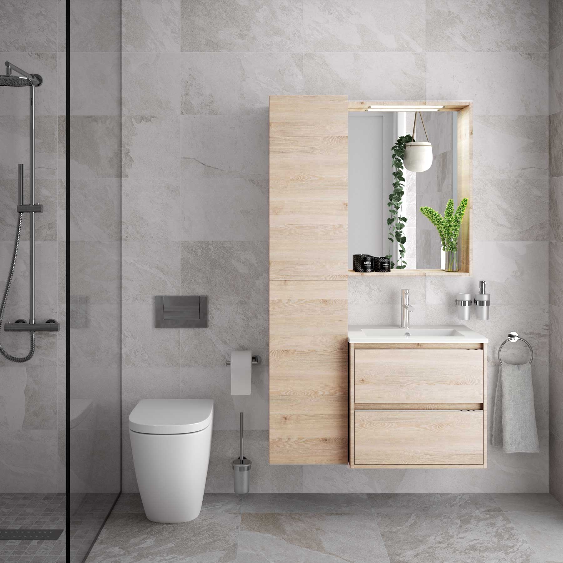 23274 SALGAR Мебель для умывальника S40 800 2 ящика NATURAL 797 x 556 x 385 мм Естественный  - Вид №2