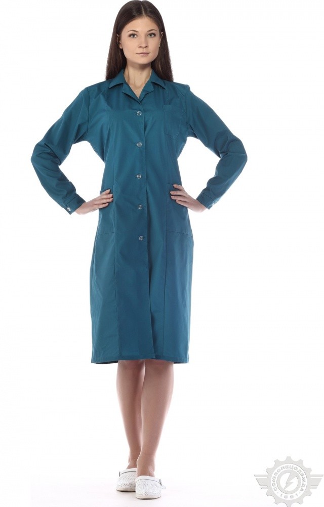 63275 Халат "Золушка" бирюза  Одежда для обслуживающего персонала  размер 62/158-164 Спецодежда  - Вид №11