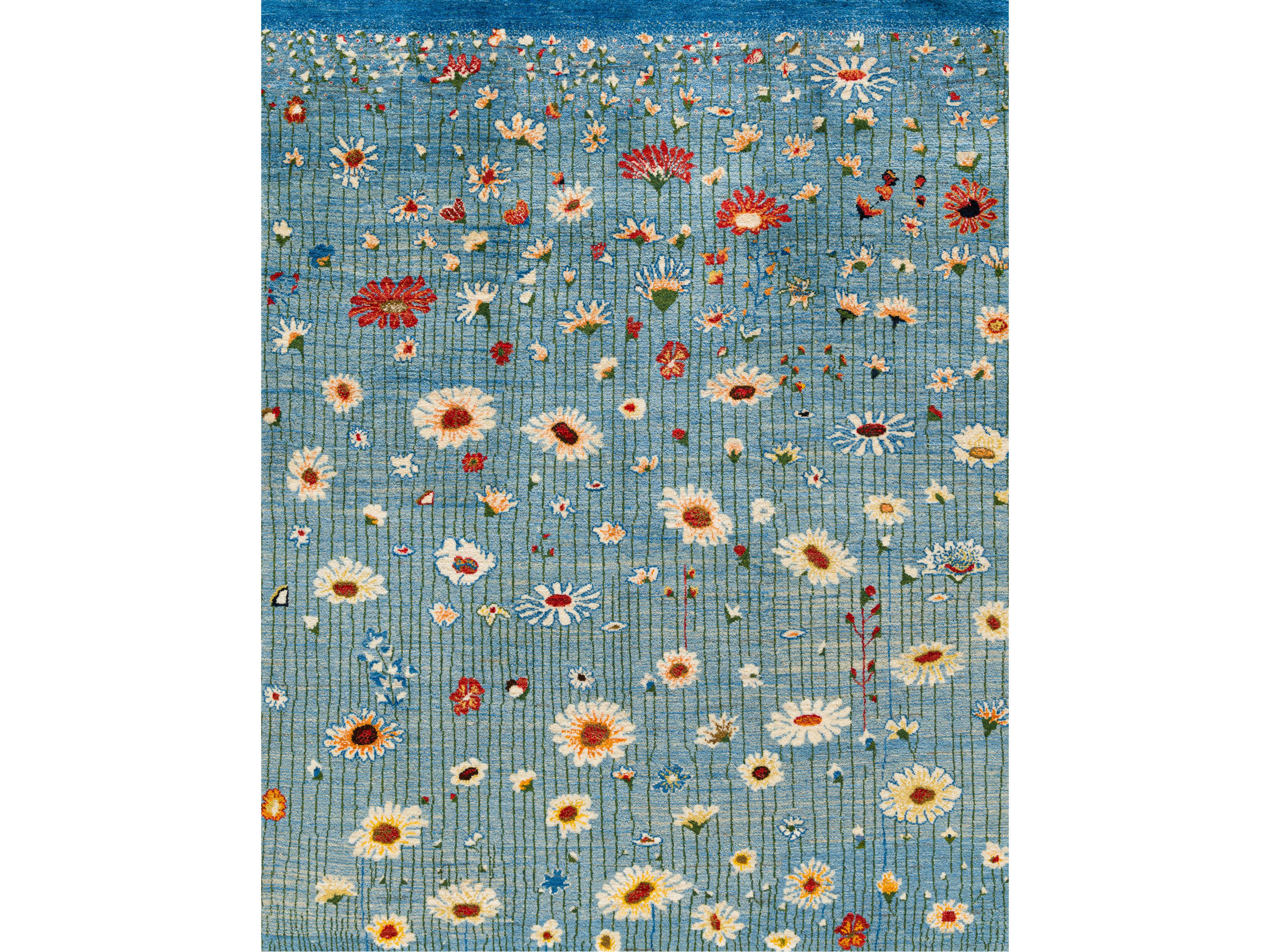Прямоугольный шерстяной цветочный ковер Zollanvari Flower Meadow ARCH-00152639 - Вид №1