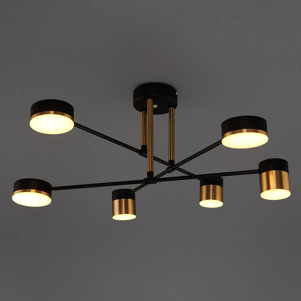 Люстра потолочная светодиодная Escada 10244/6LED с пультом управления, 8 м², регулируемый белый свет, цвет черный 89195521 STLM-2019404 