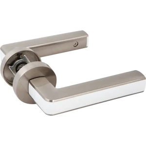 Ручка дверная Armadillo Cube URB3 без запирания ЦАМ гальваническое покрытие цвет матовый никель/белый