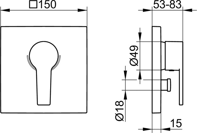 51172010182 Встраиваемый Однорычажный смеситель ванна/душ KEUCO Edition 11 - Вид №2