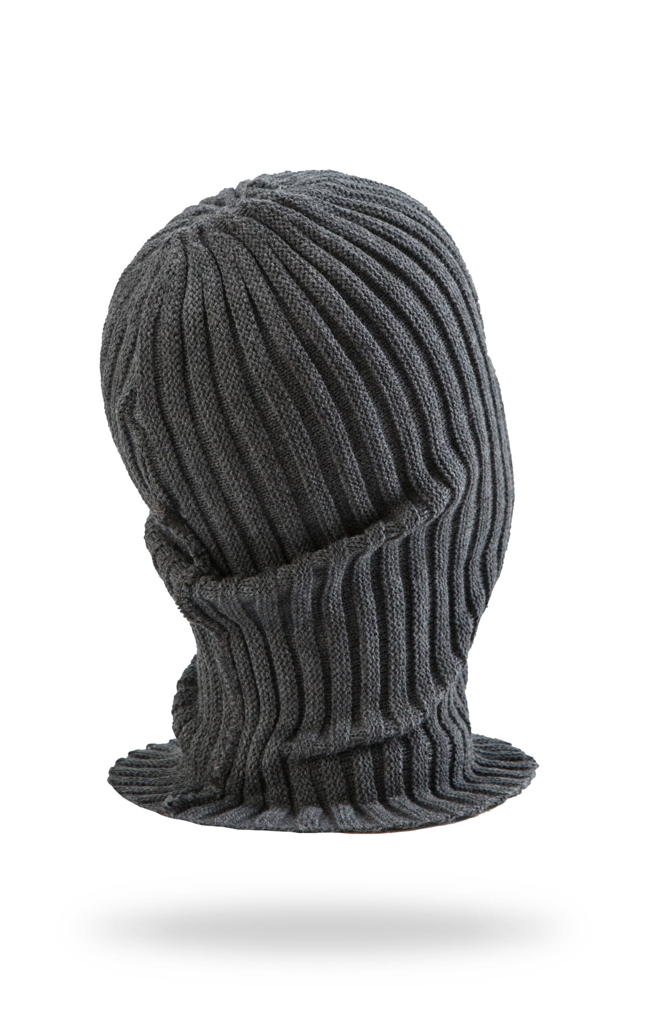 59726 Шлем-маска трикотажная с прорезями темно-серая  Головные уборы  размер Спецодежда  - Вид №1