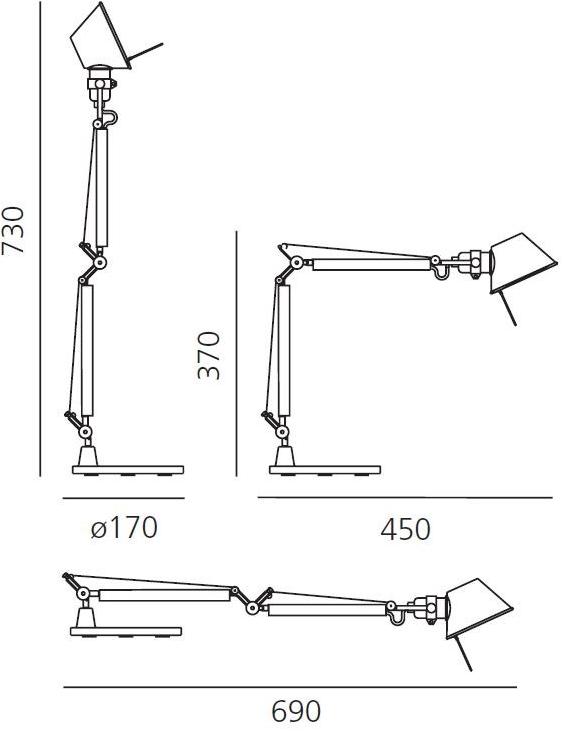 Artemide Настольная лампа с прямым светом из алюминия Tolomeo sun-id-1397007 - Вид №2