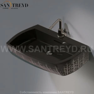 L283.406P Подвесная раковина настенная овальная A. e T. Italia SQUARE черная