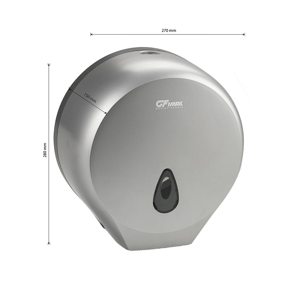 GFmark - Диспенсер для туалетной бумаги - барабан, ПРЕМИУМ, пластиковый, СЕРЫЙ, с глазком - капля, с ключем, код: 926  - Вид №6