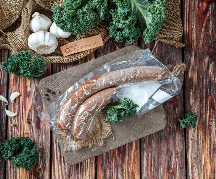 1918 Колбаса из молодой говядины и свинины Вкусляндия  - Вид №2