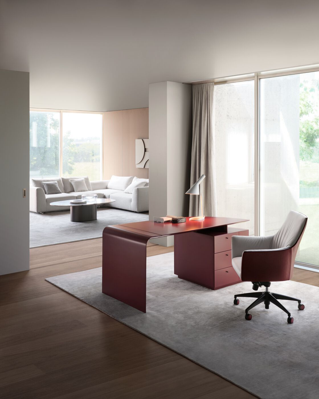 Кожаное вращающееся офисное кресло с колесами i 4 Mariani седло ARCH-00027594 - Вид №8