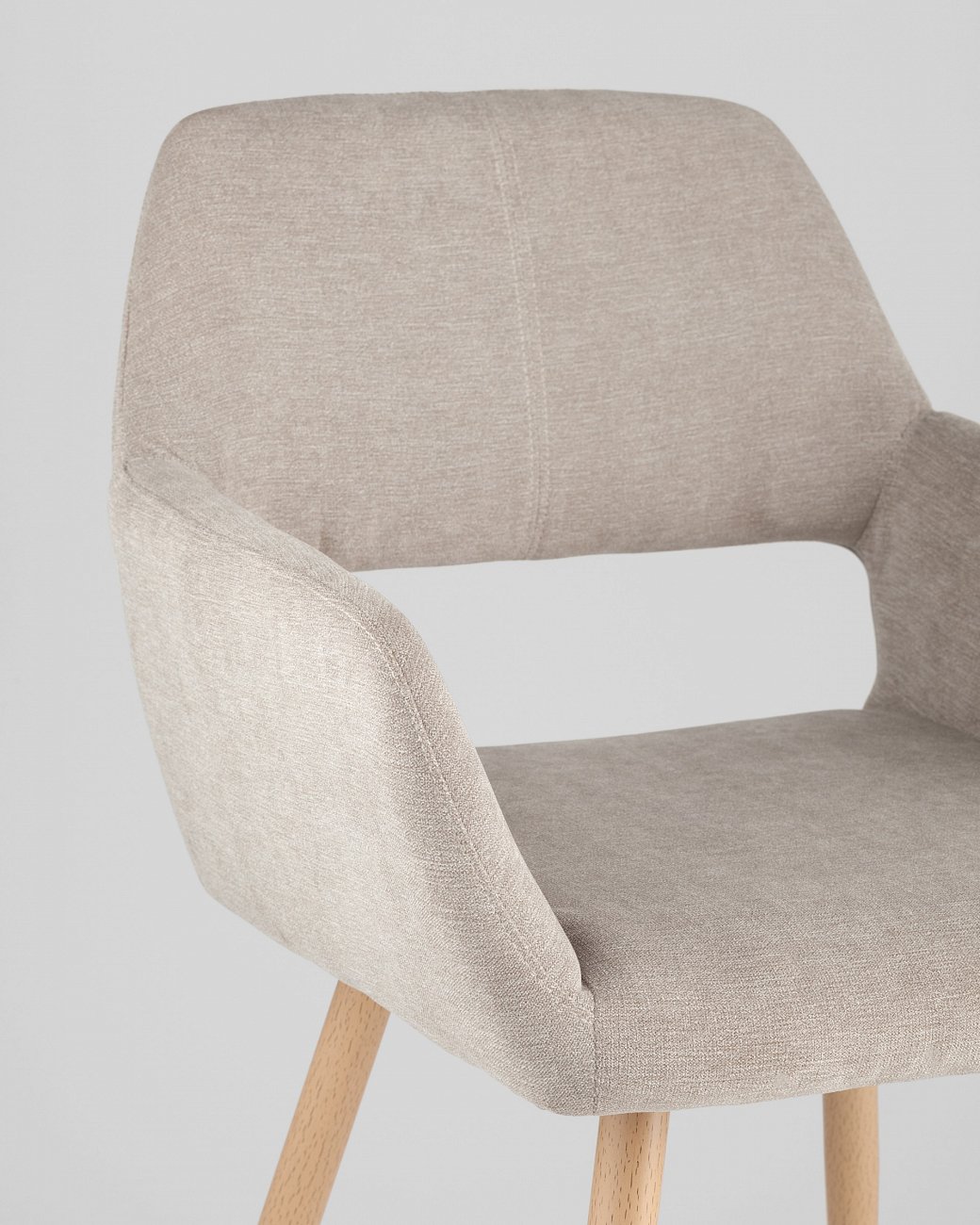 Стул с подлокотниками мягкий бежевый "Кромвель" STOOL GROUP ДИЗАЙНЕРСКИЕ 00-3881956 Бежевый  - Вид №6