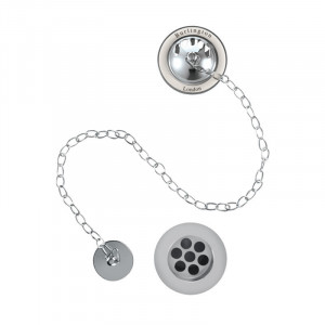 Burlington Перелив для ванны Burlington, Plug & Chain Хром с керамикой Медичи W3 MED