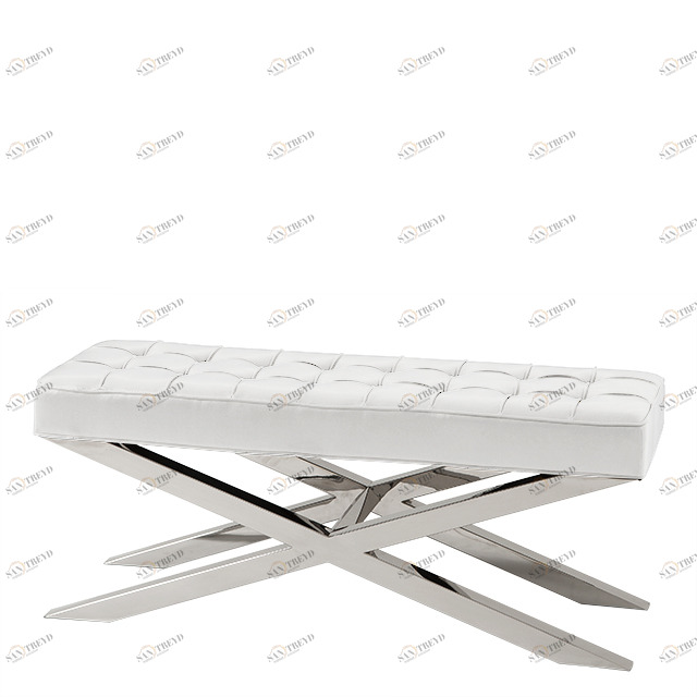 Скамейка Beekman Place от Eichholtz Белый/Хром EICHHOLTZ ДИЗАЙНЕРСКИЕ, EICHHOLTZ 060439 Хром 