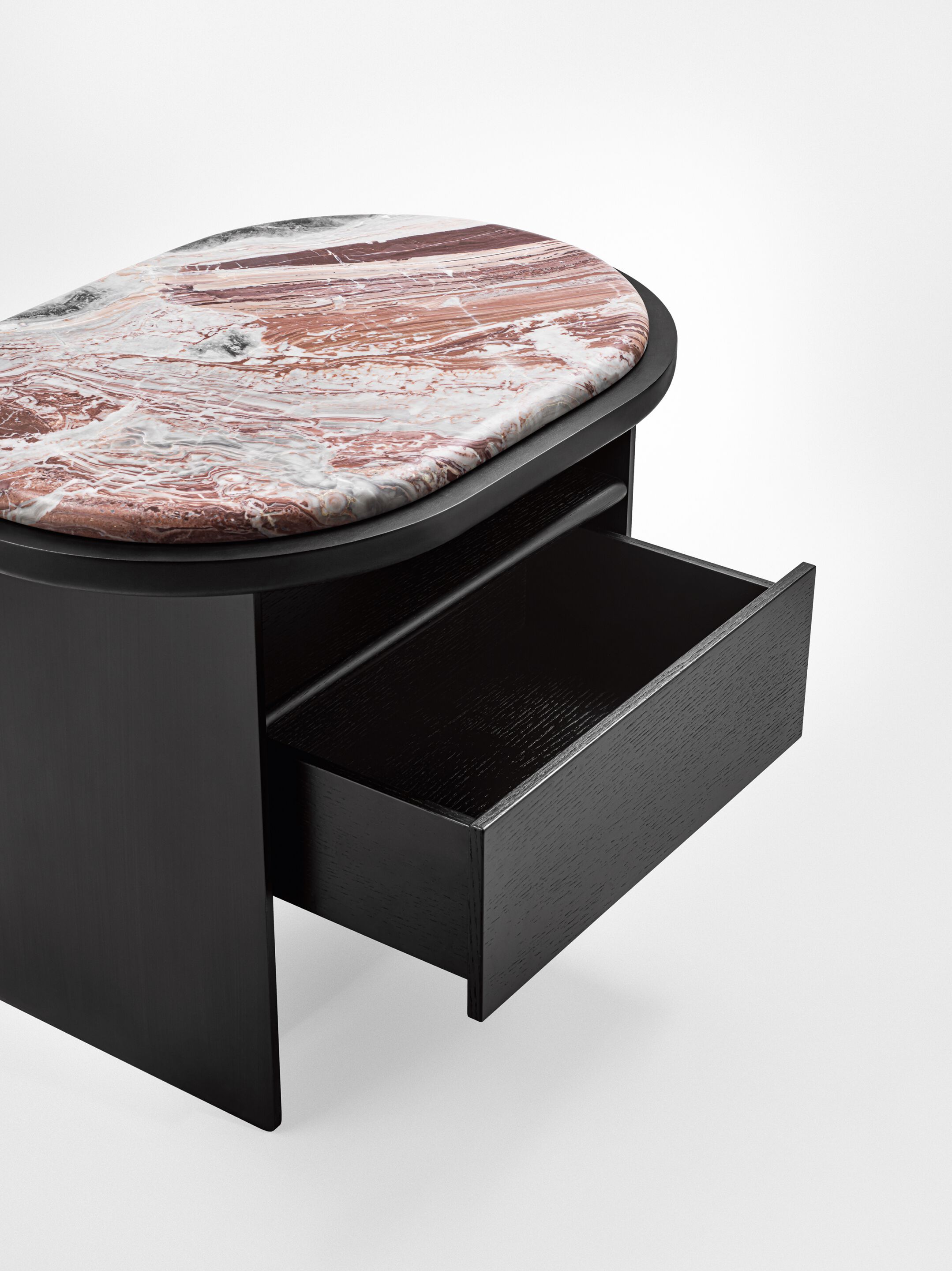 Деревянная овальная тумбочка с мраморной столешницей Gallotti&Radice Sensei ARCH-00063103 - Вид №2