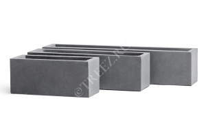 41.1020-0031-WGR-40 Кашпо  ERGO - серия Just - Узкий низкий прямоугольник - Светло-серый камень Цветочная коллекция