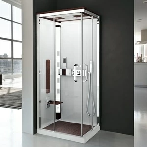 Душевая кабина термостатическая NEXIS 1 A100x80 HAMMAM Novellini NEXIS цвета тик, с низким душевым поддоном