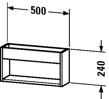 KT253703131 Полочка настенная Ketho #KT2537 500 x 135 мм Сосна серебристая, декор Duravit - Вид №1
