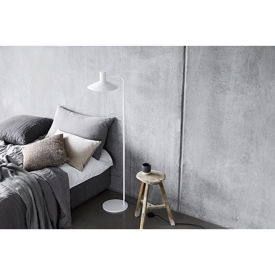69016406 Лампа напольная minneapolis, 134хD27,5 см, белая матовая Frandsen  - Вид №1