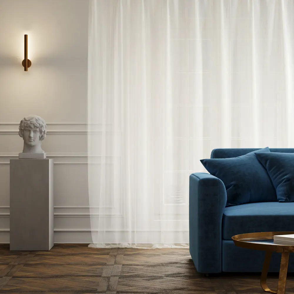 INSPIRE Daniel Granit 5 - Тюль на ленте серый 300x280 см 86255248 STLM-1388646