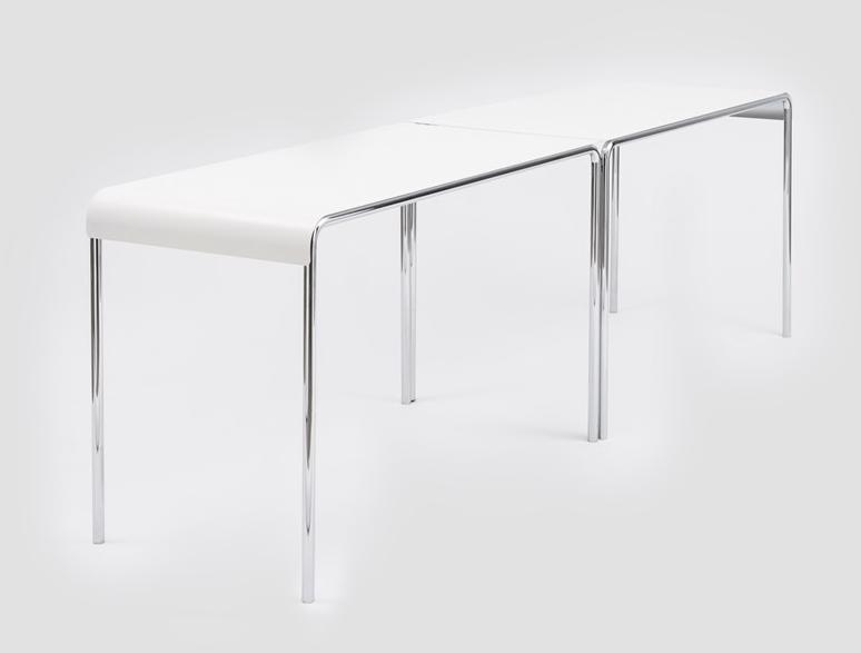 Danese Milano Письменный стол с хромированным металлическим основанием и столешницей из нержавеющей стали Farallon sun-id-1444299 - Вид №1