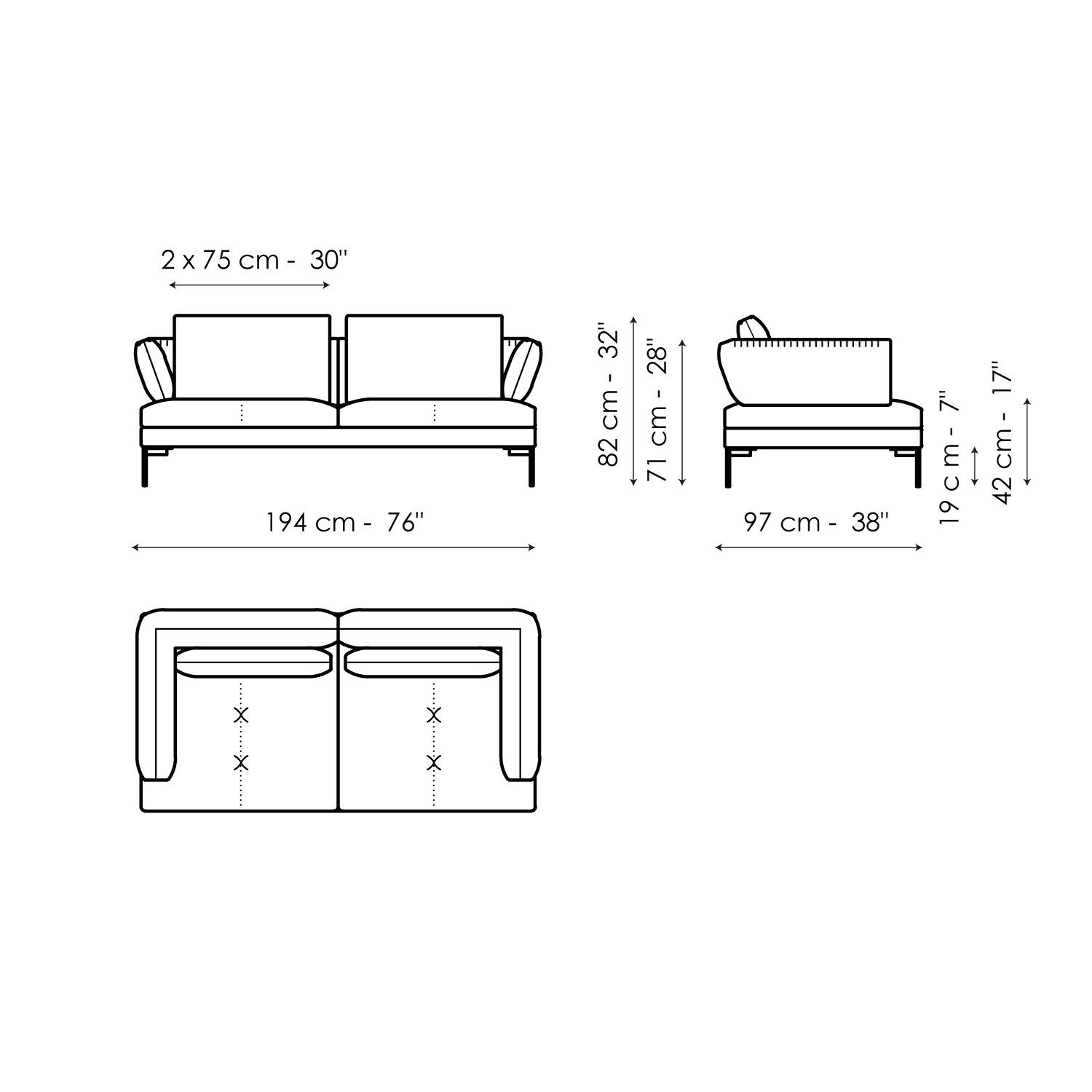 Ткань диван BONALDO ALIANTE ARCH-00100553 - Вид №12