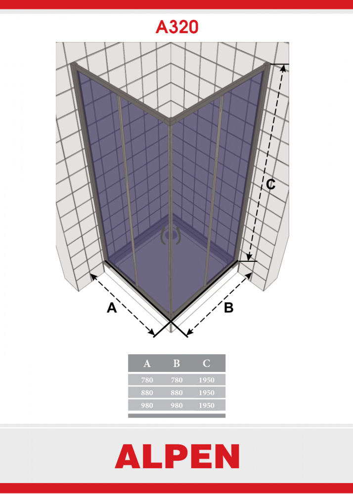 Душевая шторка ALPEN А320-80 A320N-80 - Вид №1