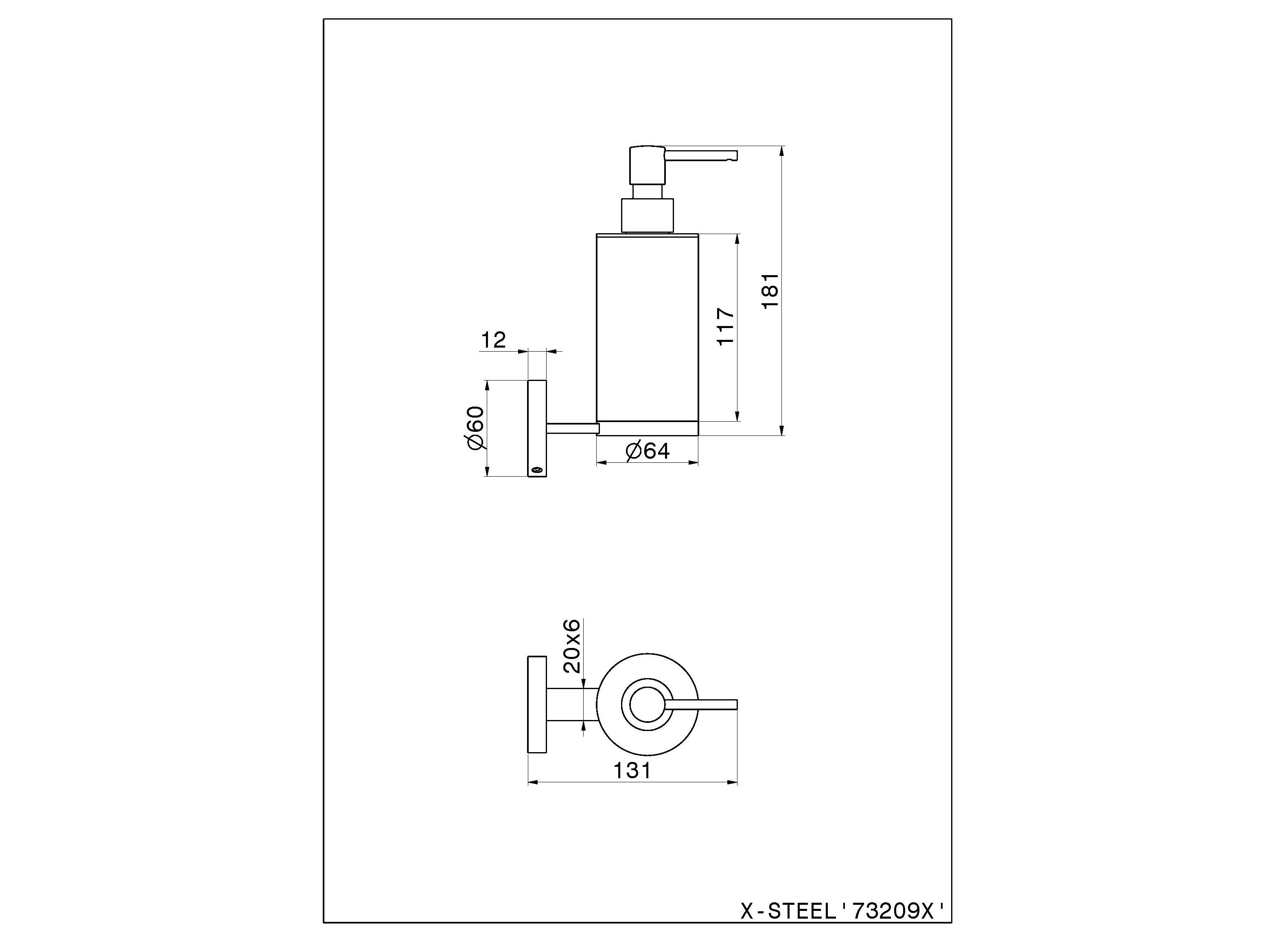 Настенный дозатор мыла из нержавеющей стали Newform аксессуары X-STEEL 316 ARCH-00004929