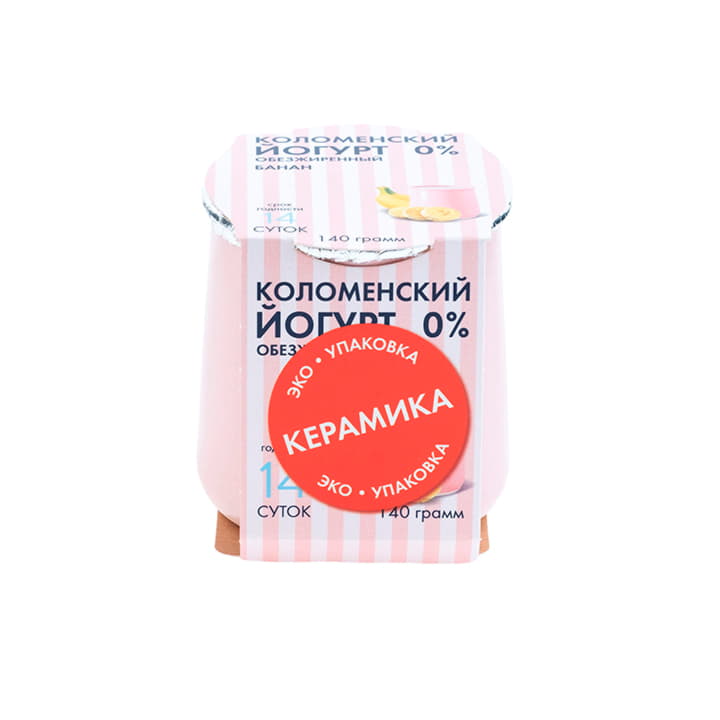 Йогурт Коломенский Банан Легкий 0% Коломенское молоко 140 г БЗМЖ Santreyd 14522