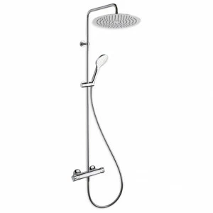 CRITE496 Внешний термостатический смеситель для душа "Cold touch" с металлической ручкой, поворотной трубкой-стойкой, верхний душ SANDWICH SPECIAL ø 35 см, 3-х функциональный ручной душ против известкового налета со скользящей рейкой и гибким шлангом LONG