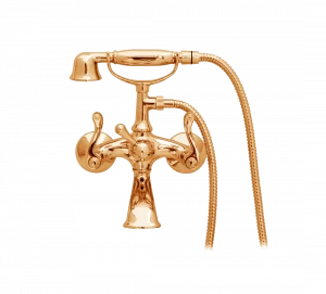 Gentry Home Смеситель для умывальника на три отверстия с выдвижным краном Tiffany Dark gold GH102752