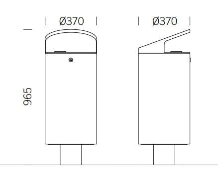 Держатель для мусора из нержавеющей стали с крышкой для наружного использования BENKERT BANKE мусорное ведро ARCH-00107787 - Вид №2