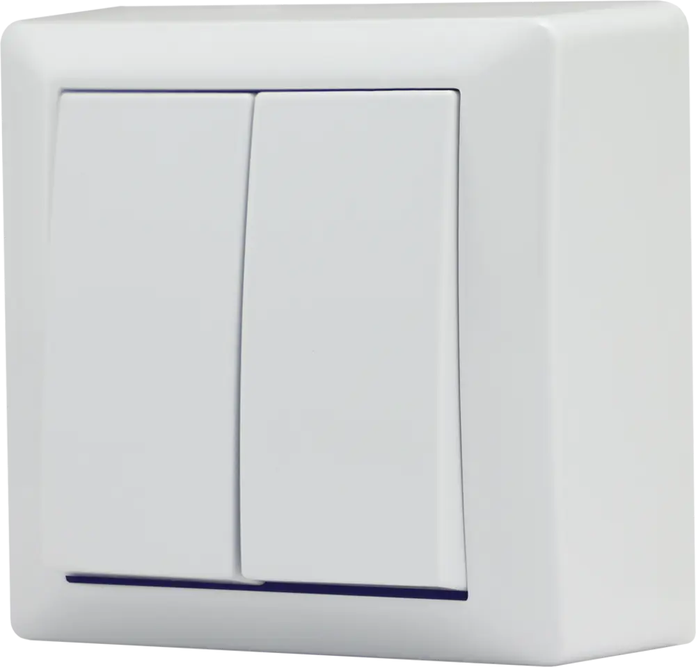 90632299 Выключатель накладной Vesta-electric Mega FVK030201BEL 2 клавиши цвет белый STLM-0318479