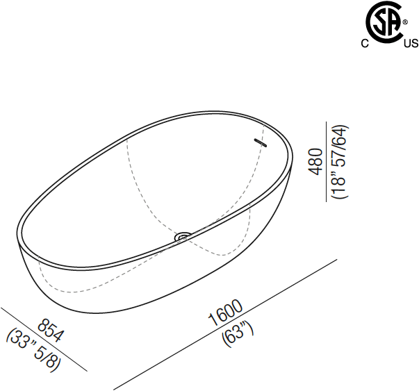 Отдельностоящая овальная ванна из cristalplant® Spoon Agape sun-id-1501977 - Вид №6