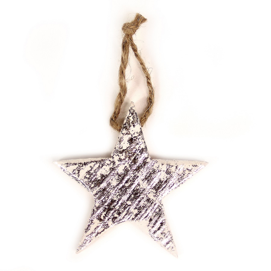 Украшения подвесные Silver Stars/Trees/Hearts, деревянные, в подарочной коробке, 24 шт Enjoyme ENNY0012 - Вид №6