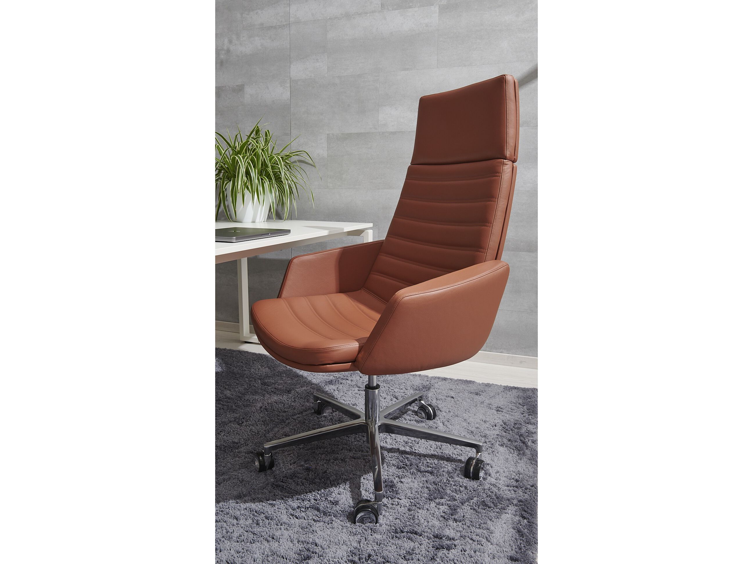 5-спицевое кожаное офисное кресло с высокой спинкой AP Factor Миннесота ARCH-00111048 - Вид №1