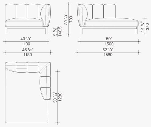 Lema Диван из ткани Warp sun-id-1388430 - Вид №4