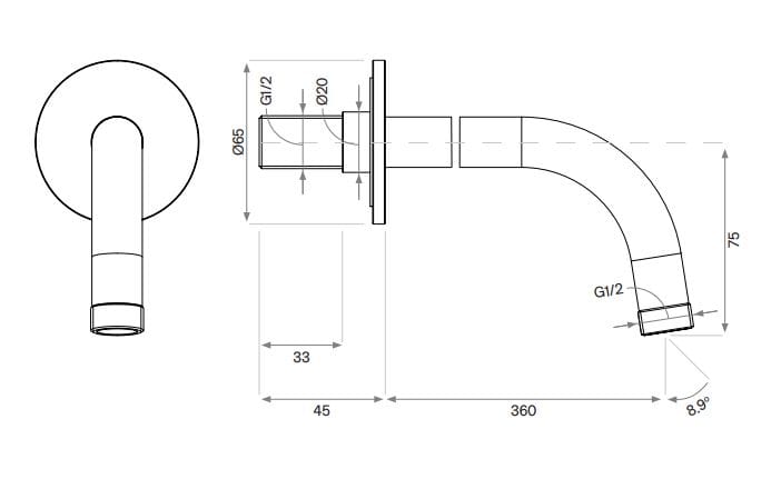 Смеситель для душа с 5 отверстиями и ручным душем COCOON Piet Boon ARCH-00043158 - Вид №5