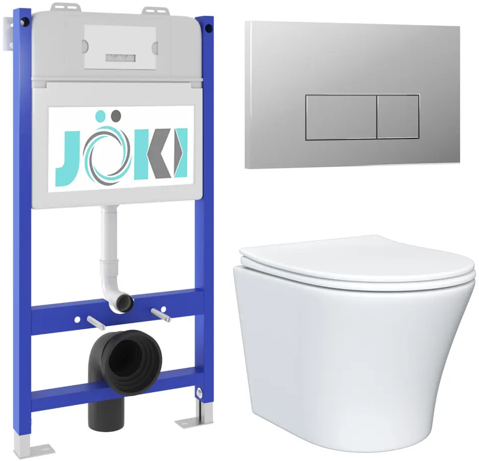 91611753 Комплект инсталляция с унитазом Joki JKS802011202CH цвет белый STLM-0971867