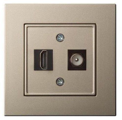 28-323 Розетка HDMI/TV оконечная Liregus Epsilon шампань