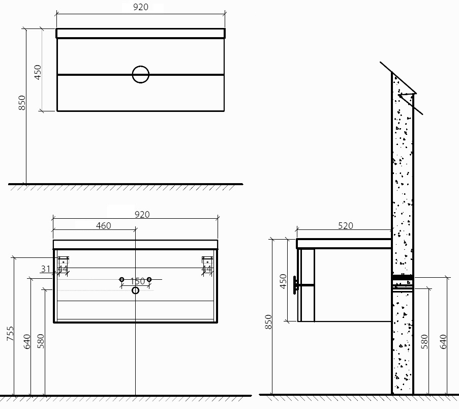 Мебель для ванной BelBagno SENSO-920-2C-SO-BL  - Вид №2