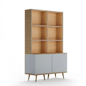 Стеллаж деревянный на ножках светло-серый Woodi WOODI  00-3966212 Бежевый;серый