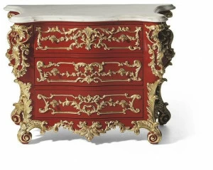 OAK Лаковая прикроватная тумбочка в стиле барокко с ящиками Galleria