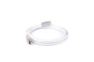 16199473 Кабель HDMI 19M/M ver 2.0, 1.8M серебряно-белый Flat ACG568F-S-1.8M AOpen/Qust